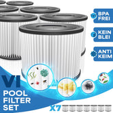 KESSER® Filter voor Whirlpool 7 x filterpatronen, vervanging SPA-filter, maat VI-cartridges, waterfilter, zwembadfilter, compatibel met Lay-z-Spa Intex vervangt de originele cartridge
